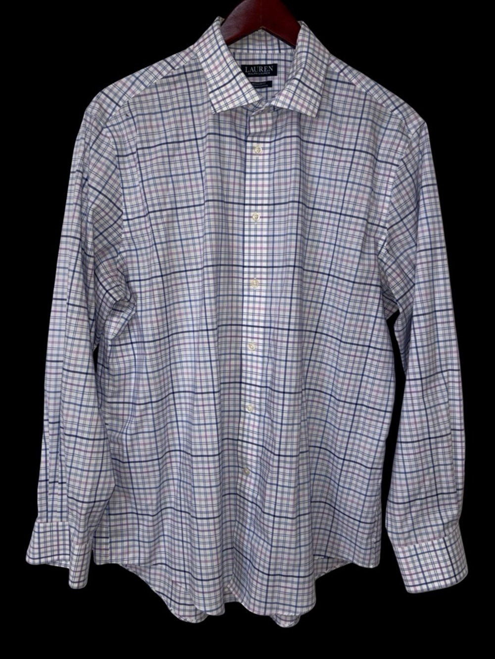 Lauren Ralph Lauren Supima Cotton Plaid Button Down Shirt XL 17 34/35 - Picture 5 of 6